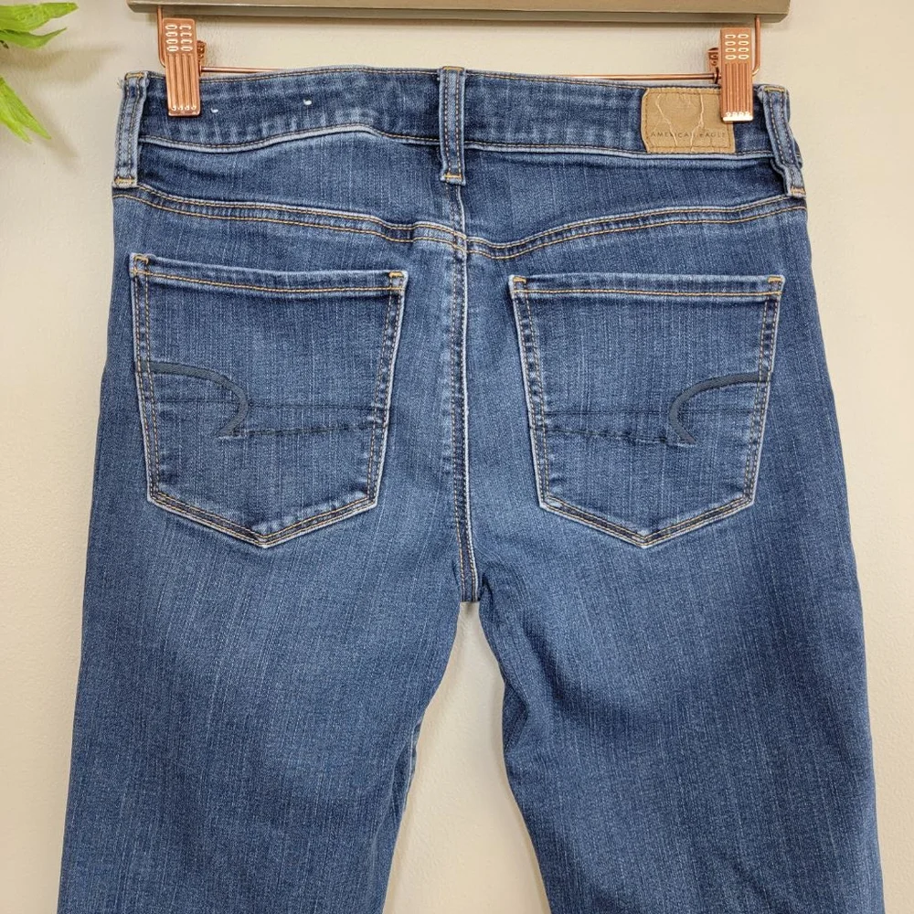 AE 6 American Eagle Skinny Jeans Dark Blue Wash Low Rise Next Level Stretch